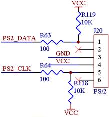 PS2鍵盤(pán)接口電路圖